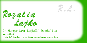 rozalia lajko business card